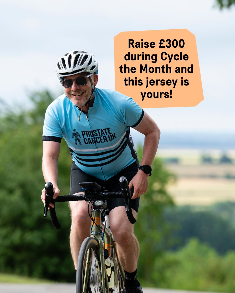 ProstateUK's tweet image. Got your eye on one of our new-style cycling jerseys? 👀
Raise £300 or more in our #CycleTheMonth challenge and we'll send one your way!
🎽 Show your support for those affected by #ProstateCancer.
➡️ Sign up to cycle 100 miles this August: bit.ly/44PTHWc