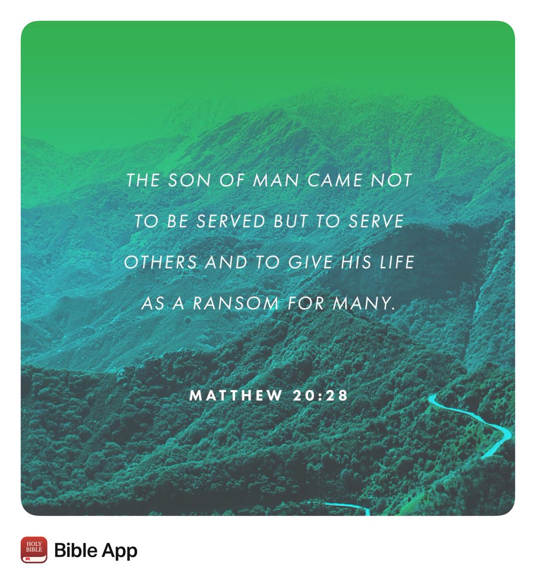 JWLee3427's tweet image. “just as the Son of Man did not come to be served, but to serve, and to give his life as a ransom for many.””
Matthew 20:28 NIV
#Verseoftheday