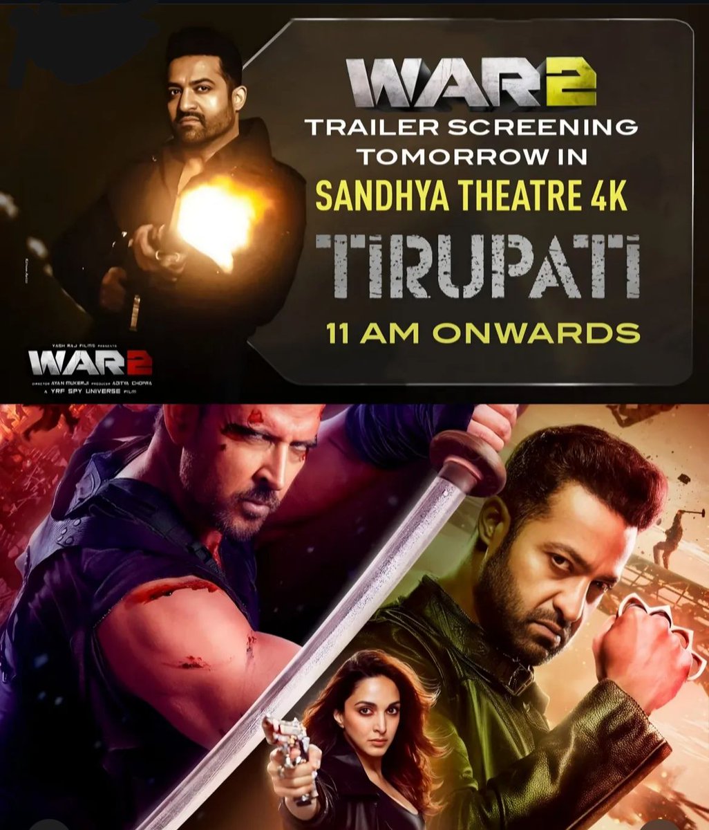 Tirupatintroffl's tweet image. Dear All,
Some people shared the wrong trailer timing on social media...
The actual trailer was played at 10:08 AM, but more than 200 people came to the theatre by 11:00 AM.
Unfortunately, many missed it as they were not aware of the correct timing.
Let’s make sure such…