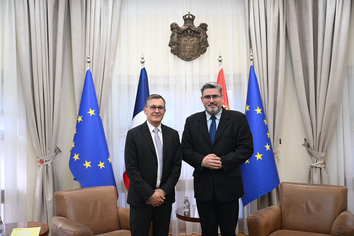 nstarovic's tweet image. Productive meeting with Brice Roquefeuil, Head of Continental Europe at @francediplo_EN. Highlighted Serbia's reform efforts to advance Cluster 3 in the EU accession process. #SerbiaToEU 🇷🇸🇫🇷