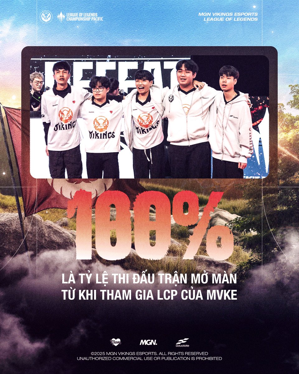 MVKE_VN's tweet image. 100% MVKE PRESENCE AT THE LCP OPENING MATCH
Since joining the LCP, MVKE warriors have never missed a single opening battle.
Let’s charge into Week 1 with our eyes on that first victory! (ง •̀_•́)ง
#MVKE #WakeTheVikings #GoHardOrGoHome #LoLPacific