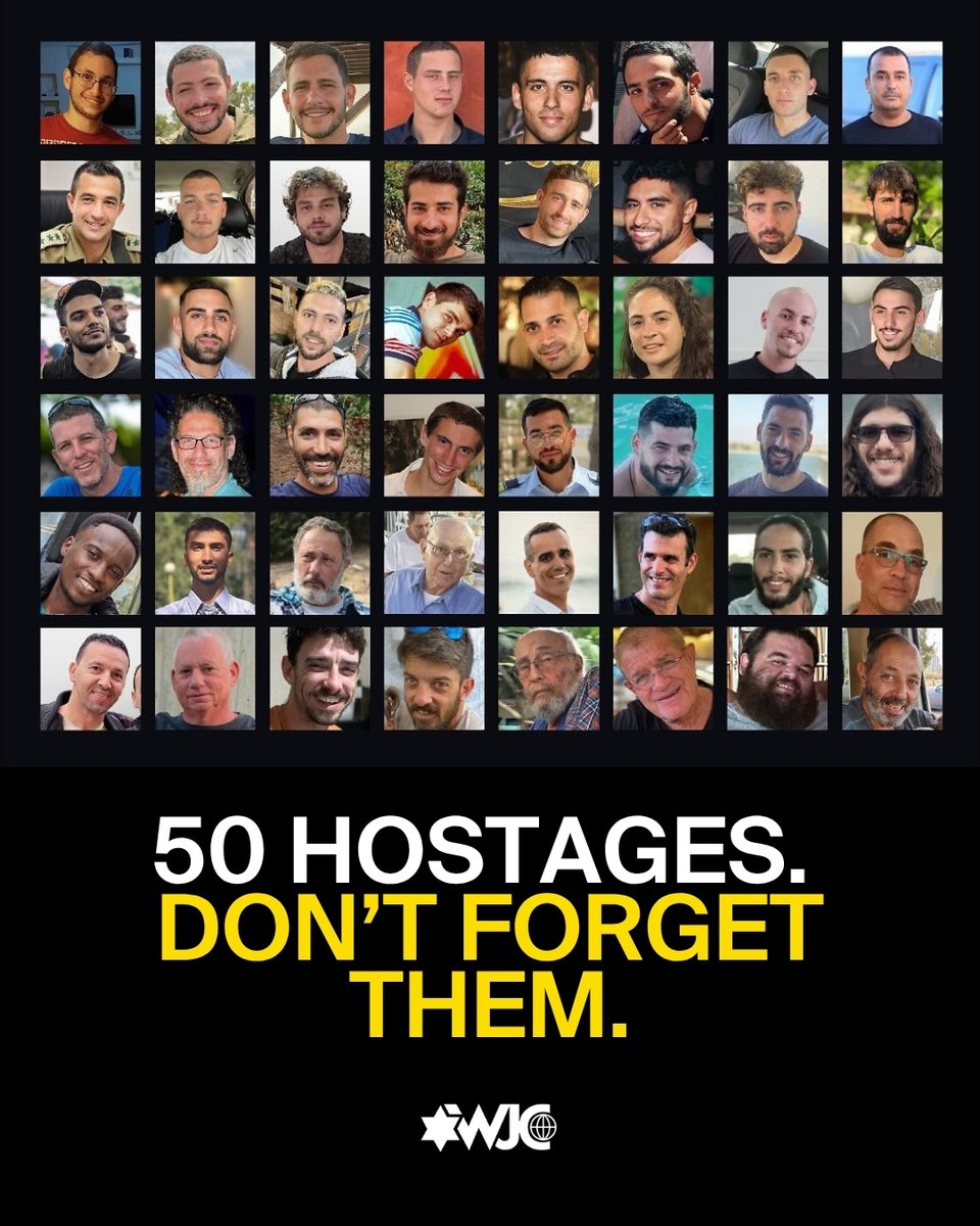 WorldJewishCong's tweet image. It's been roughly six month since the last hostages were freed from Gaza in the deal of January-February 2025. 50 hostages remain there, with over 20 of them believed to be still alive.
They must come home alive. Every last one needs to be returned. Do not forget them.…