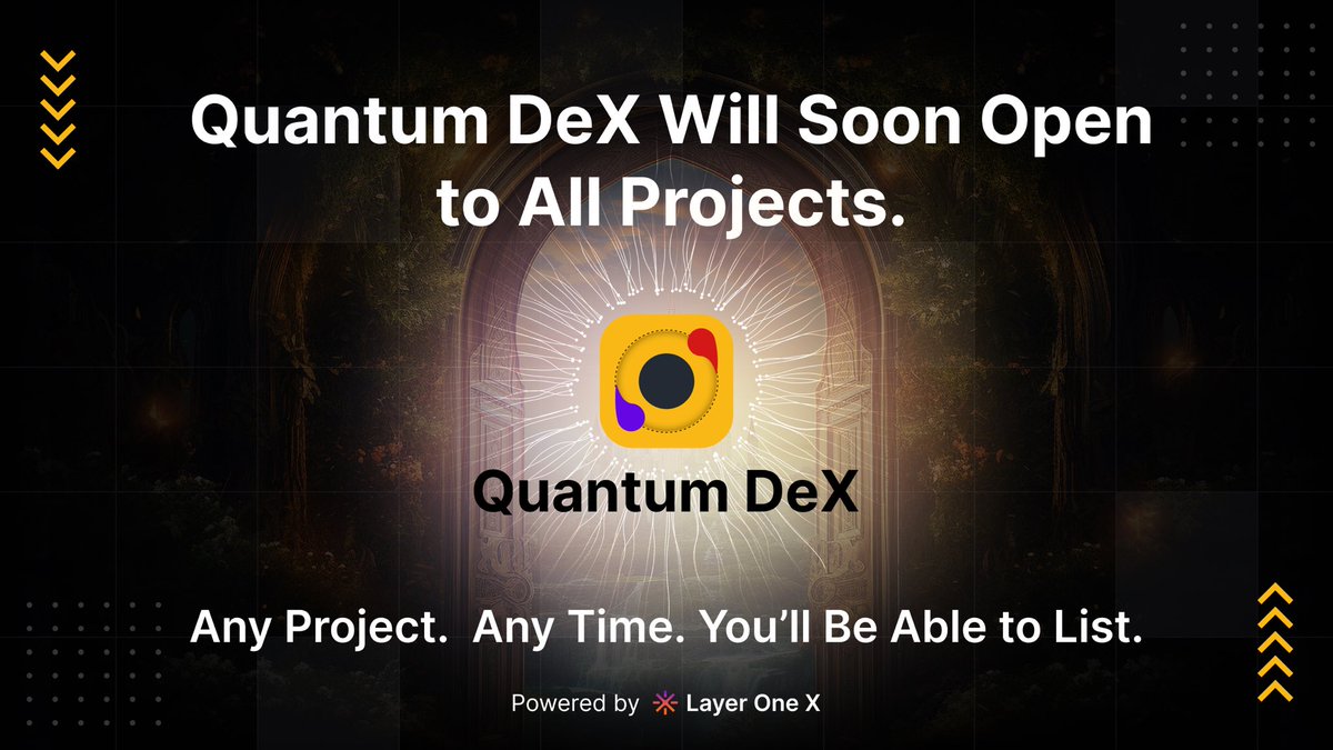 LayerOneX's tweet image. 🚀 Quantum DeX is Unlocking Listings

Next week, any project will be able to list directly. No forms. No delays. 

🔓 Two Ways to List:
• ✅ Primary Tab – Pools with $10K and above TVL
• ⚡ Secondary Tab – Pools with less than $10K TVL

🔗 Your token will be cross chain ready…