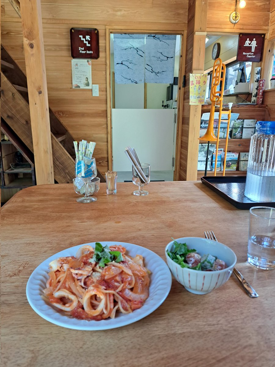 MitsuyaKohno's tweet image. 今日のランチはなな食堂さんの
✨海鮮トマトパスタ✨
でした❕そして、デザートでカッサータと自家製無農薬しそジュース!😆👍️❤️
ご馳走さまでした❗パワーアップ😁
そうそう、来月もなな食堂ありそうです!楽しみですね😋