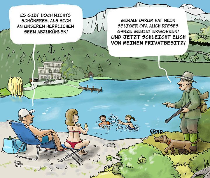 Kontrast_at's tweet image. Die meisten Seen in Österreich gehören der öffentlichen Hand. Meist sind es die Ufer, die sich in Privatbesitz befinden oder an Private verpachtet und damit für die meisten Menschen unzugänglich sind. Ein paar Seen sind aber auch im Eigentum Superreicher. kontrast.at/freier-seezuga…