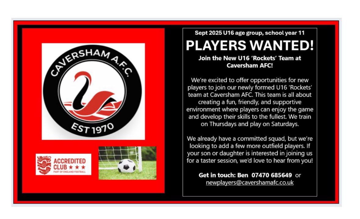 Caversham AFC (@caversham_afc) on Twitter photo 