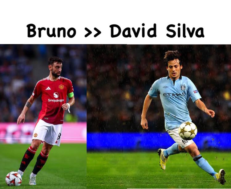 _thonX's tweet image. Bruno Fernandez better midfielder than David Silva in my opinion