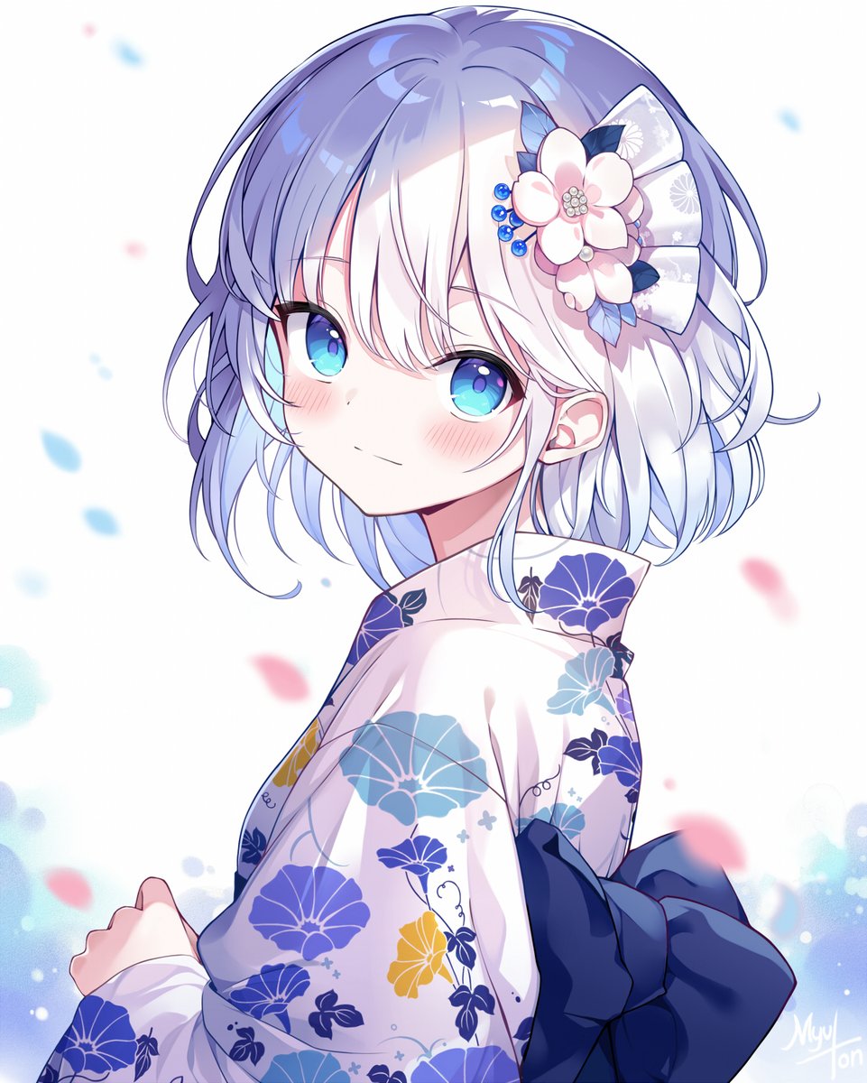 myuton0407's tweet image. 夏なので浴衣の女の子描いてみました