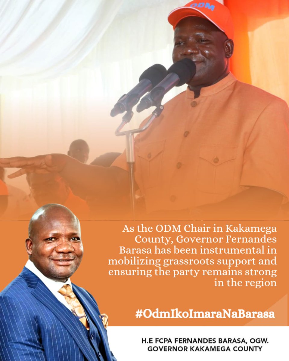 As ODM commemorates 20 years of political presence, Kakamega stands out as a beacon of strength under Governor Fernandes Barasa’s stewardship. #ODMAt20
Kakamega Ni ODM