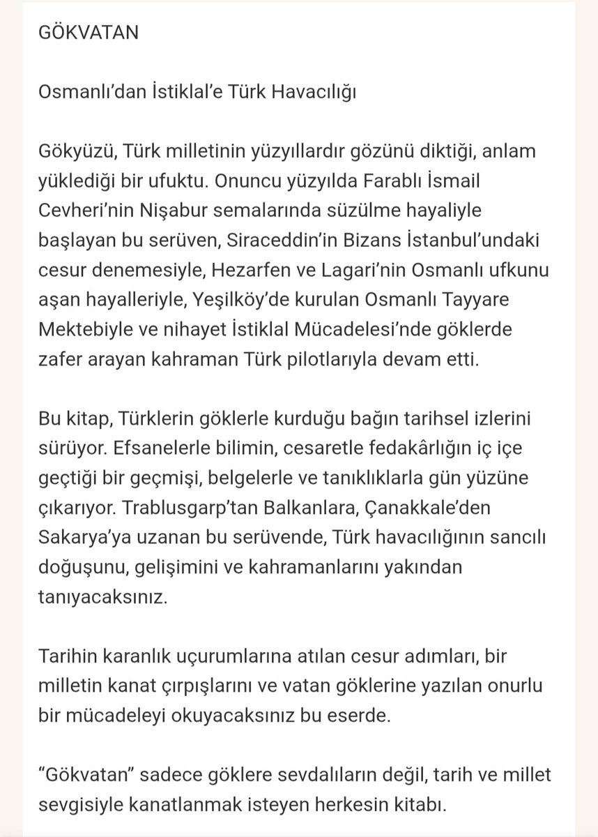 Kaleme aldığım 4. eser  Gök Vatan Osmanlı'dan İstiklal'e Türk Havacılığı 
#GökVatan