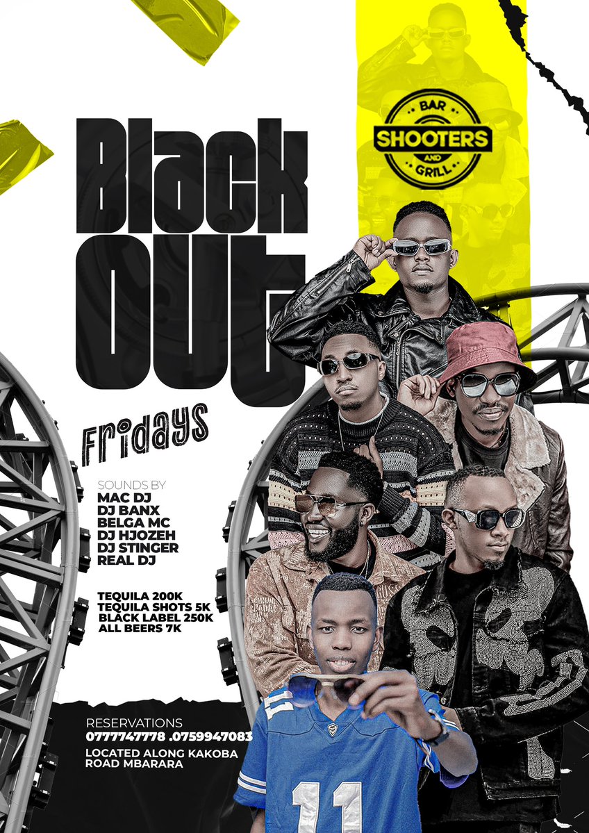 Speke Events 🇺🇬 (@eddiespikaagaba) on Twitter photo It’s Furahiday!!! It’s not just another Friday, we’re turning it up <a href="/ShootersBar_Mbr/">Shooters Bar And Grill Mbarara</a>
#BlackOutFridays It’s Furahiday!!! It’s not just another Friday, we’re turning it up <a href="/ShootersBar_Mbr/">Shooters Bar And Grill Mbarara</a>
#BlackOutFridays