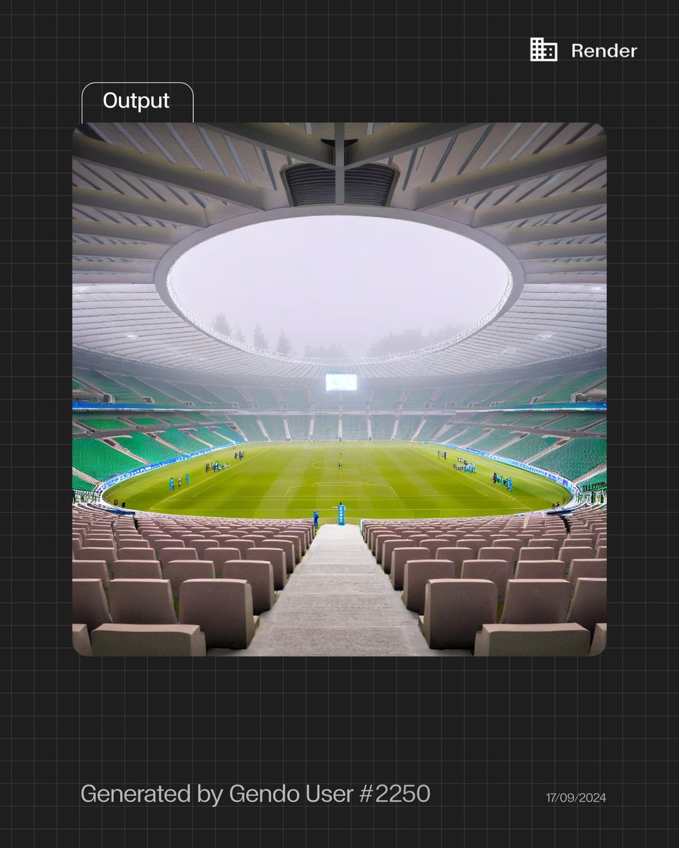 From stadiums to skyscrapers, our AI-powered tool brings your designs to life with just a few inputs—no waiting, no complex software. #GendoAI

🔗 Try it now—link in bio. See the future of rendering for yourself.