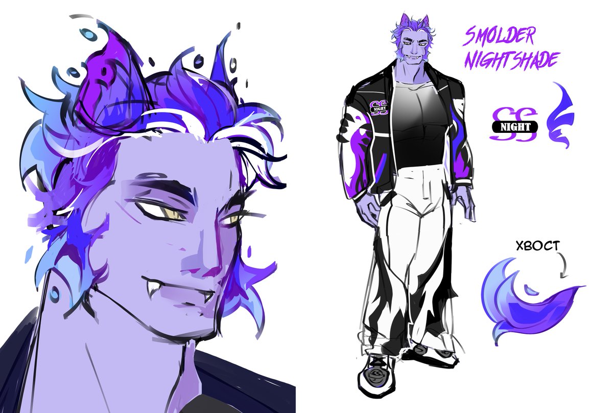 JeffreyStrangee's tweet photo. My fan Monster High oc, his name
Smolder Nightshade
 
He is a hybrid of a werewolf and a fire elemental.
His mother is a fire elemental and his father is a werewolf.
His dream is to perform in musicals
#MonsterHigh #monsterhighoc #fanoc #oc https://t.co/t7xZe9FTFP