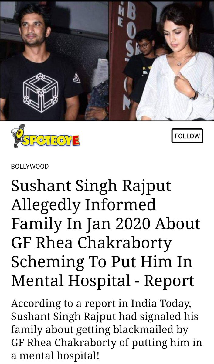 Was the original plan to put Sushant in a mental hospital (like Raj Kiran) and push him towards taking his own life, but murder was rushed after Disha Salian's death?
<a href="/CBIHeadquarters/">Central Bureau of Investigation (India)</a> 🦜
Sushant Was Isolated Why
#JusticeForSushantSinghRajput