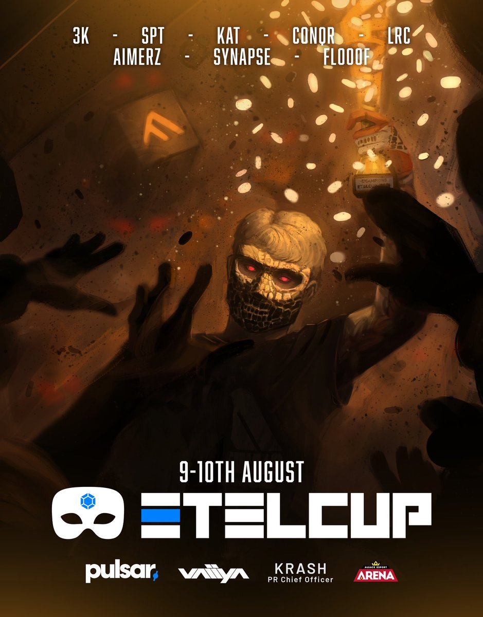 Ethan L. Etelco (@etelcotf) on Twitter photo This trophy belongs to you, it's time to prove it to everyone. 8 teams, €2000 to win and 1 CHAMPION.
Join us on August 9-10 on the etelcotf Twitch channel to watch The Finals' first LAN in Europe! #THEFINALS
Welcome to <a href="/PulsarGears/">Pulsar Gaming Gears</a> who will be present on site at the event! This trophy belongs to you, it's time to prove it to everyone. 8 teams, €2000 to win and 1 CHAMPION.
Join us on August 9-10 on the etelcotf Twitch channel to watch The Finals' first LAN in Europe! #THEFINALS
Welcome to <a href="/PulsarGears/">Pulsar Gaming Gears</a> who will be present on site at the event!