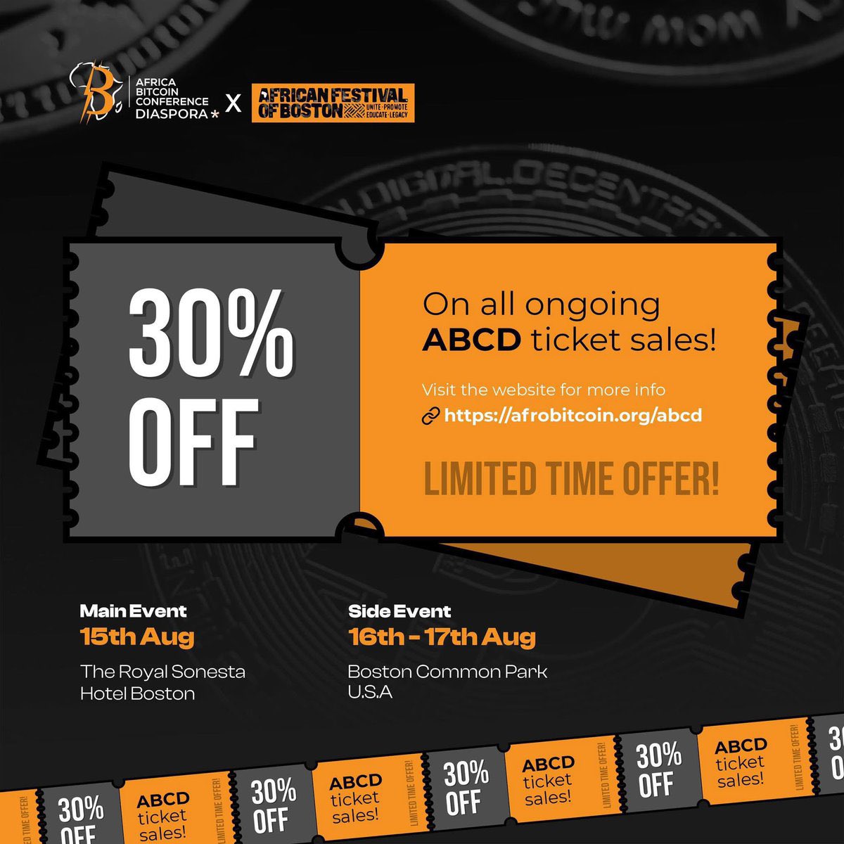 𝐓𝐰𝐞𝐧𝐝𝐞 𝐓𝐮𝐤𝐚𝐢𝐚𝐧𝐝𝐢𝐤𝐞 𝐇𝐢𝐬𝐭𝐨𝐫𝐢𝐚 𝐏𝐚𝐦𝐨𝐣𝐚.

Pata punguzo la 30% kwenye tiketi yako ya kuhudhuria Africa Bitcoin Conference Diaspora Edition, Boston 🇺🇸 tarehe 15 Agosti 2025!

➡️ Jiunge na wabunifu, wavumbuzi na viongozi kutoka Afrika na diaspora wakijadili