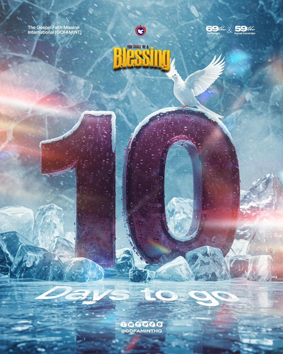 gofaminthq's tweet image. Join the gathering of the blessed.
In 10 days' time, the blessed people shall be converging.
Don't be found missing.
#GOFAMINT
#YouShallBeABlessing
#AnnualConvention