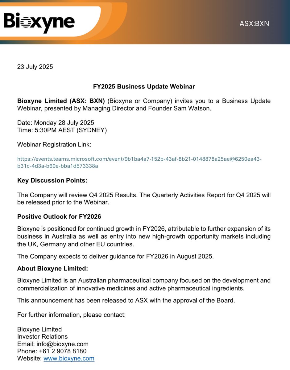 RonShamgar's tweet image. For those interested, it’s worth dialing into Monday 5.30pm Webinar by $BXN
Founder & CFO will give more detail about the biz and outlook
Worth a listen 👇👇👇