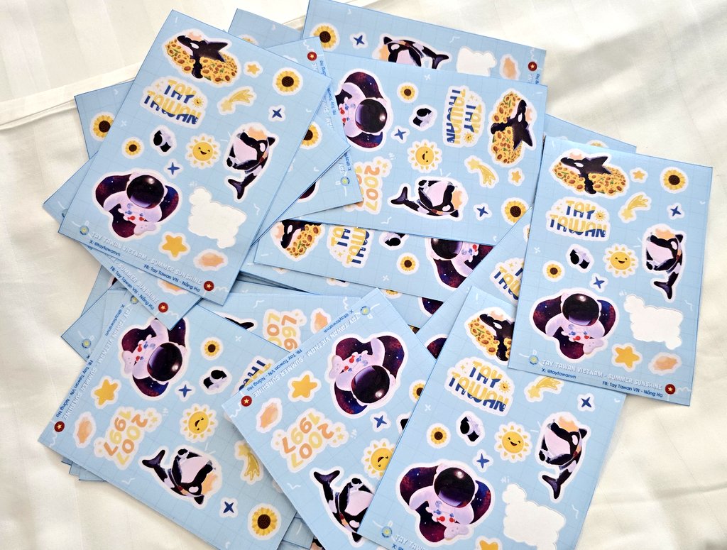 A lot of stickers for tmr 
Guys pls find us 💙🥰 
Retweet so everyone can see it na~ 
#TayTawan34thBirthday #Tawan_v