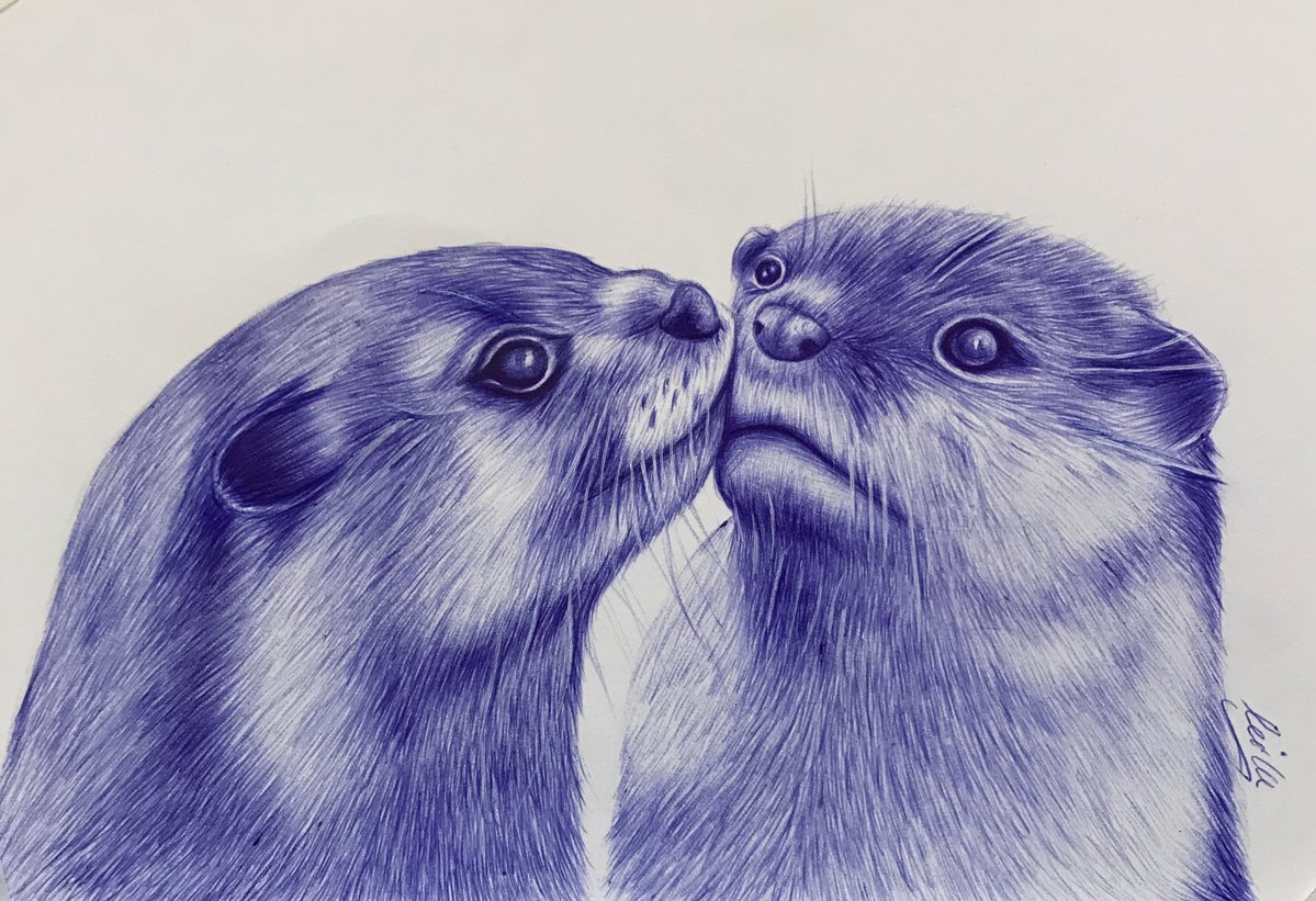 Thom4227's tweet image. A bit of cuteness and beautiful work in pen for your morning β collected recently (seriously, how could I not?)
"Otter kiss π" by @LeilaArt97 on @objktcom
objkt.com/tokens/KT1Ku8oβ¦