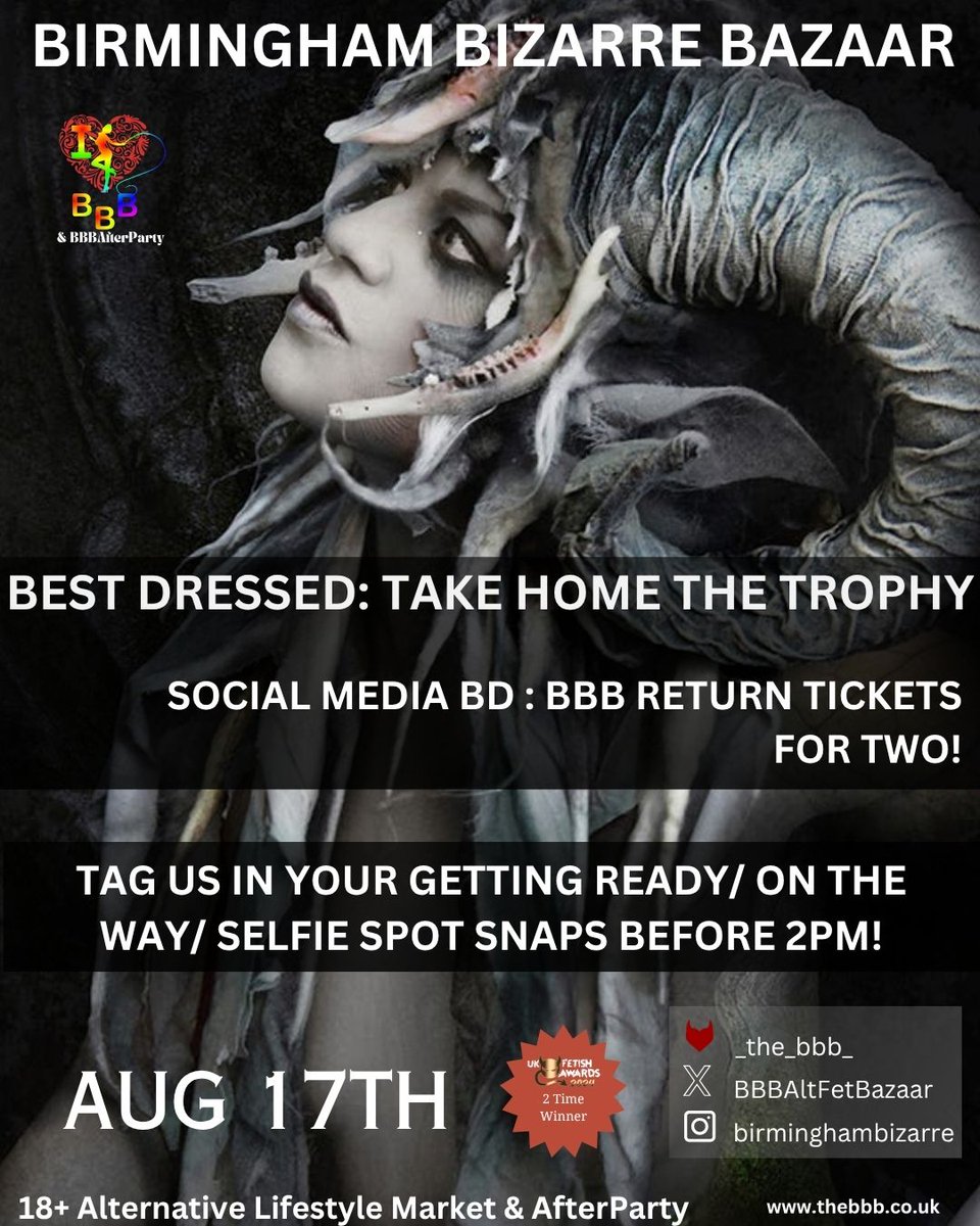 Ready to slay? Strut your style for a chance to win Best Dressed and take home the trophy! Tag us in your prep or selfie spot snaps before 2pm, returns tickets for two up for grabs!

#BBB #BestDressed #AltFashion #ShowYourStyle