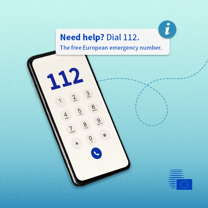 🚨 Know 112! 🚨 
 
Whether you're exploring or chilling, this emergency number works across Europe and in many places around the world.

Accidents can happen anywhere and dialling 112 could save a life. Keep it handy this summer (and beyond)! 

#112