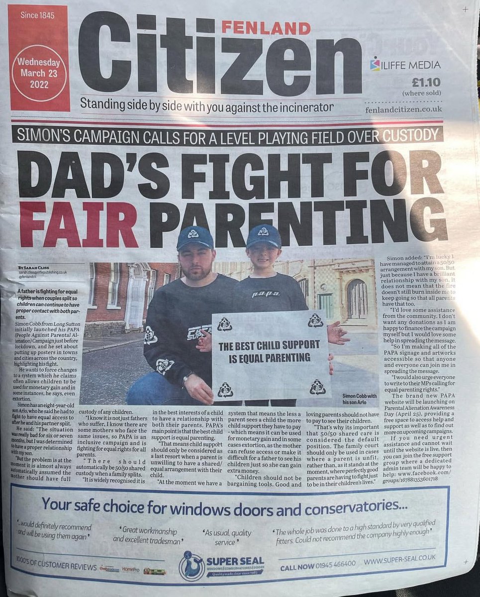This is not just a hobby for me. This is my life. 💪

I hope one day PAPA doesn’t need to exist and we have equal support available for both parents…

I hope we as a society start to respect children’s rights and allow them the opportunities they deserve. ❤️♻️