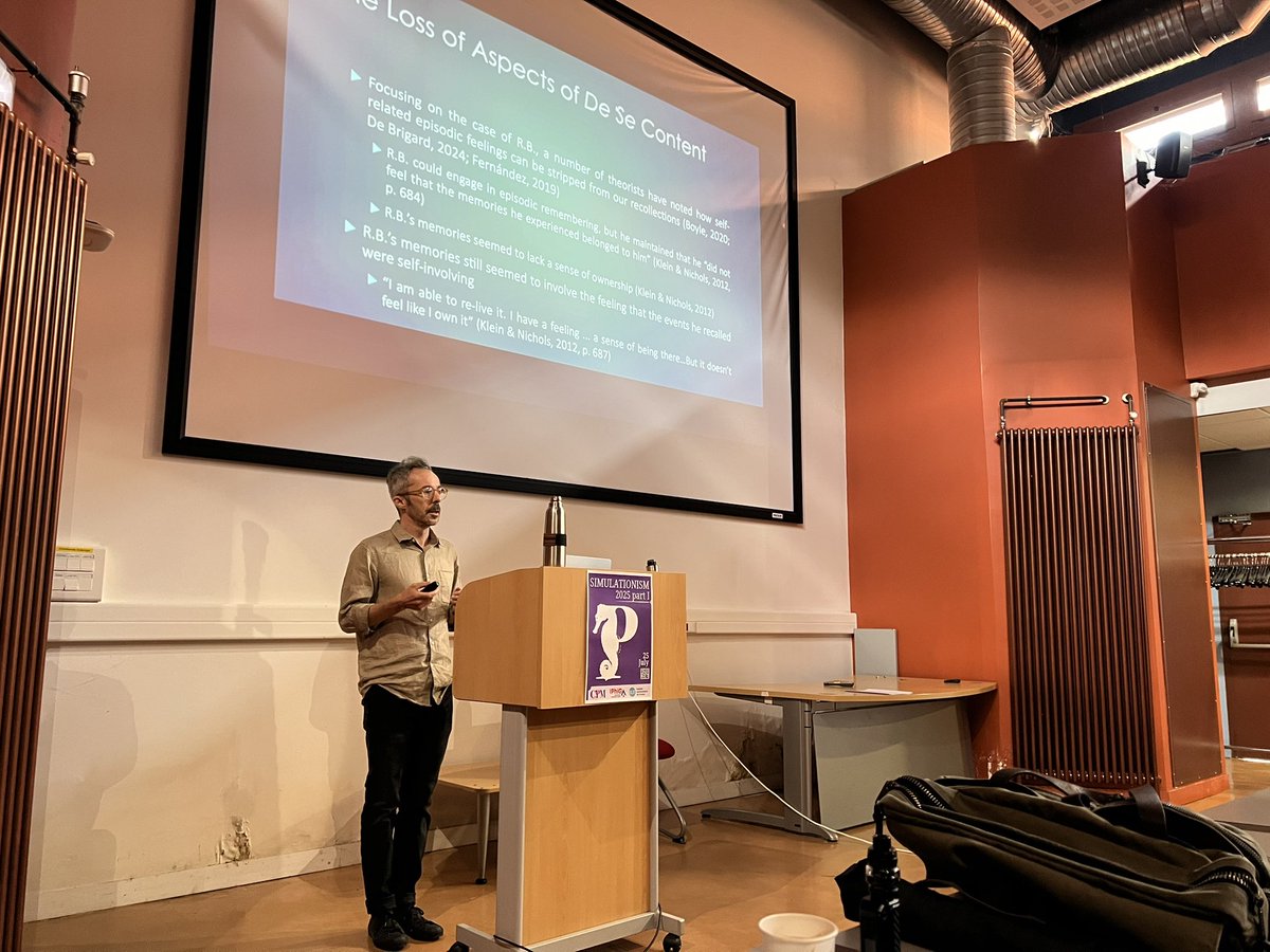 mnemosim's tweet image. The workshop continues with Chris McCarroll on de se content in memory.