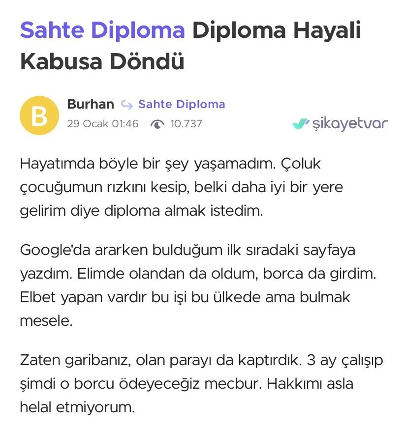 Sahte diploma almak isterken dolandırılan şahıs, dolandırıcılara hakkını helal etmedi.