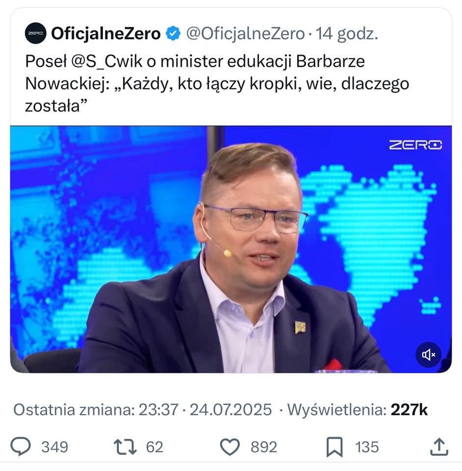 krzysztofwpanek's tweet image. Jakby ktoś nie wierzył w zombi, to przed Państwem żywy trup - poseł Ćwik od Hołowni. Tusk mu tego nie daruje 😎