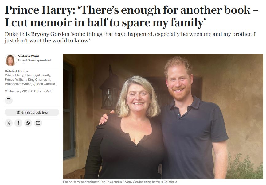 according2_taz's tweet image. So Harry has hinted that he has enough material for SPARE 2.0, he revealed that he has evidence that will shock the public, as it was so damaging.
Do we think that Harry will resort to blackmailing his family because he has certainly been dropping some threats?
Thoughts?