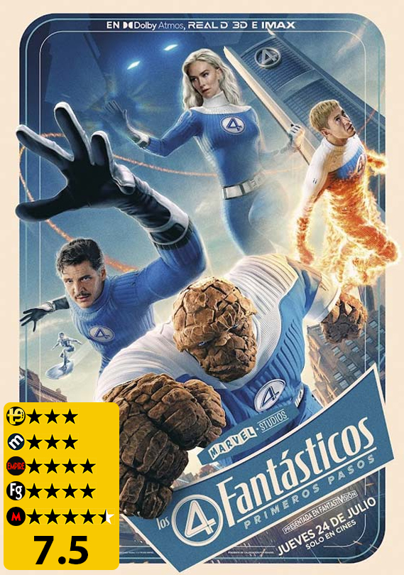 TrailersyEstren's tweet image. La crítica opina:
✅ LOS 4 FANTÁSTICOS: PRIMEROS PASOS de Matt Shakman
★★★★ 7.5/10
trailersyestrenos.es/the-fantastic-… #Estrenos #Los4Fantásticos #PrimerosPasos