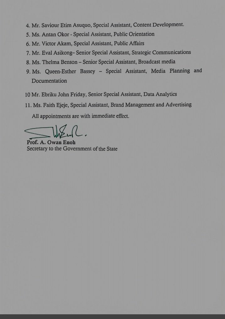 Bassey_Ita_'s tweet image. Two weeks later, my appointment as the Special Assistant to the Governor on X Management has been reversed, pending further review.
I appreciate the State Governor for the opportunity to serve the State in that capacity.
I also thank all you for your support.
God bless CRS