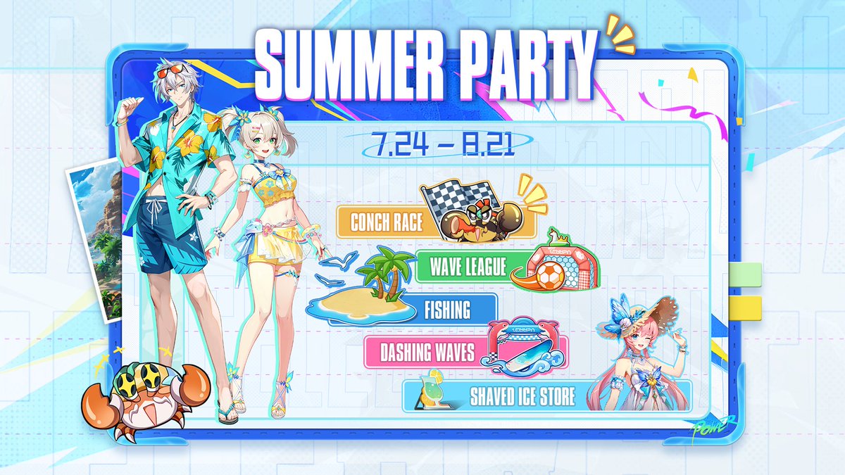 CoA_Global's tweet image. ๐ด Get Ready for the Ultimate Summer Bash! ๐
The SUMMER PARTY in Crystal of Atlan is HERE, running from July 24 to August 21!
Dive into epic fun with:
๐ Conch Race โ Cheer on quirky conches in a wild race!
โฝ Wave League โ Team up for beachy sports showdowns!
๐ฃโฆ