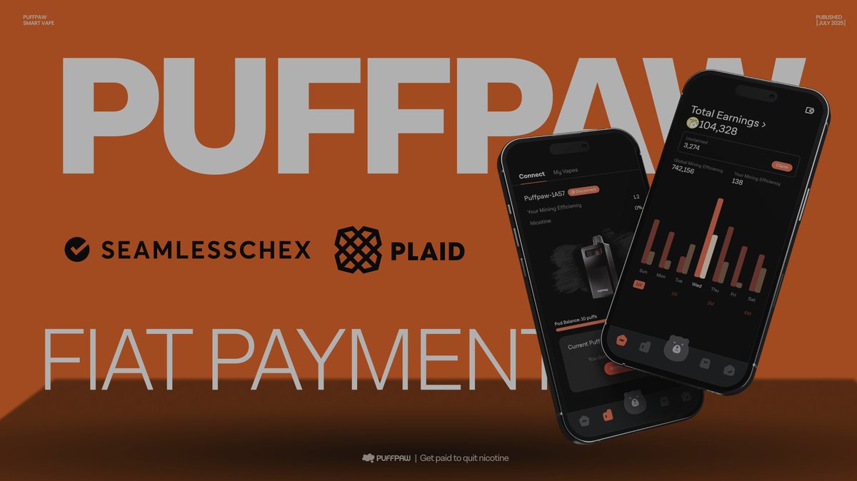 puffpaw_xyz's tweet image. Our new e-commerce website is now live at puffpaw.xyz.
We're excited to announce that fiat payments - powered by @Plaid & Seamless Chex - will be available soon.
We’re also reserving 4,000 Gen2 Vapes for the Japan & Middle East Web2 markets. Stay tuned for updates.