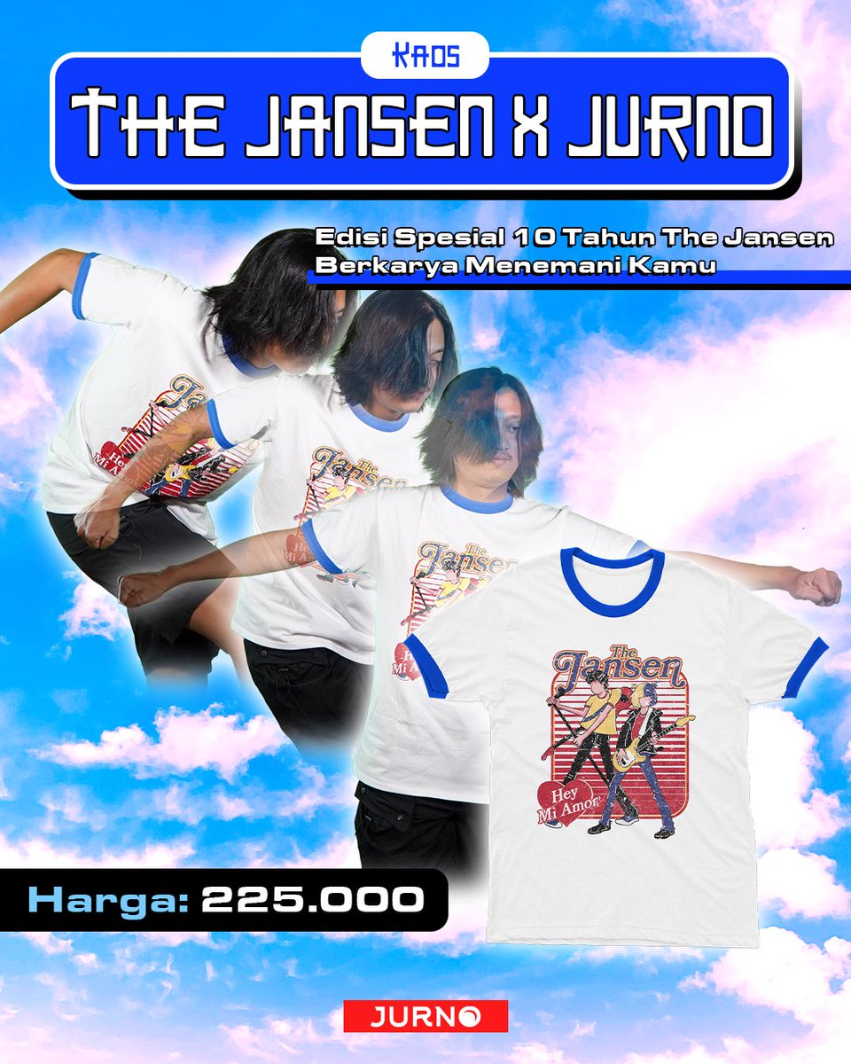 Langit tak seharusnya biru, dan gayamu juga nggak harus gitu-gitu aja.

Jurno persembahkan kaos kolaborasi dengan The Jansen yang bakal nemenin kamu di gigs biar lebih keren :P

Kaos ini bisa dibeli di sini!
🔗 shopee.co.id/product/155643…