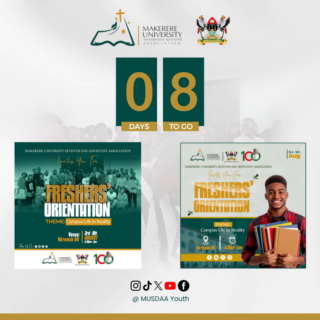 It's now just 8 days remaining to receive our stars #Freshers
<a href="/MusdaaY/">MUSDAA YOUTH</a> is ready and prepared to receive you and take you through the REALITY OF CAMPUS LIFE

Will you be there!
#MUSDAAFreshersOrientation2025
<a href="/Makerere/">Makerere University</a> <a href="/MakGuild/">Makerere Students' Guild</a>