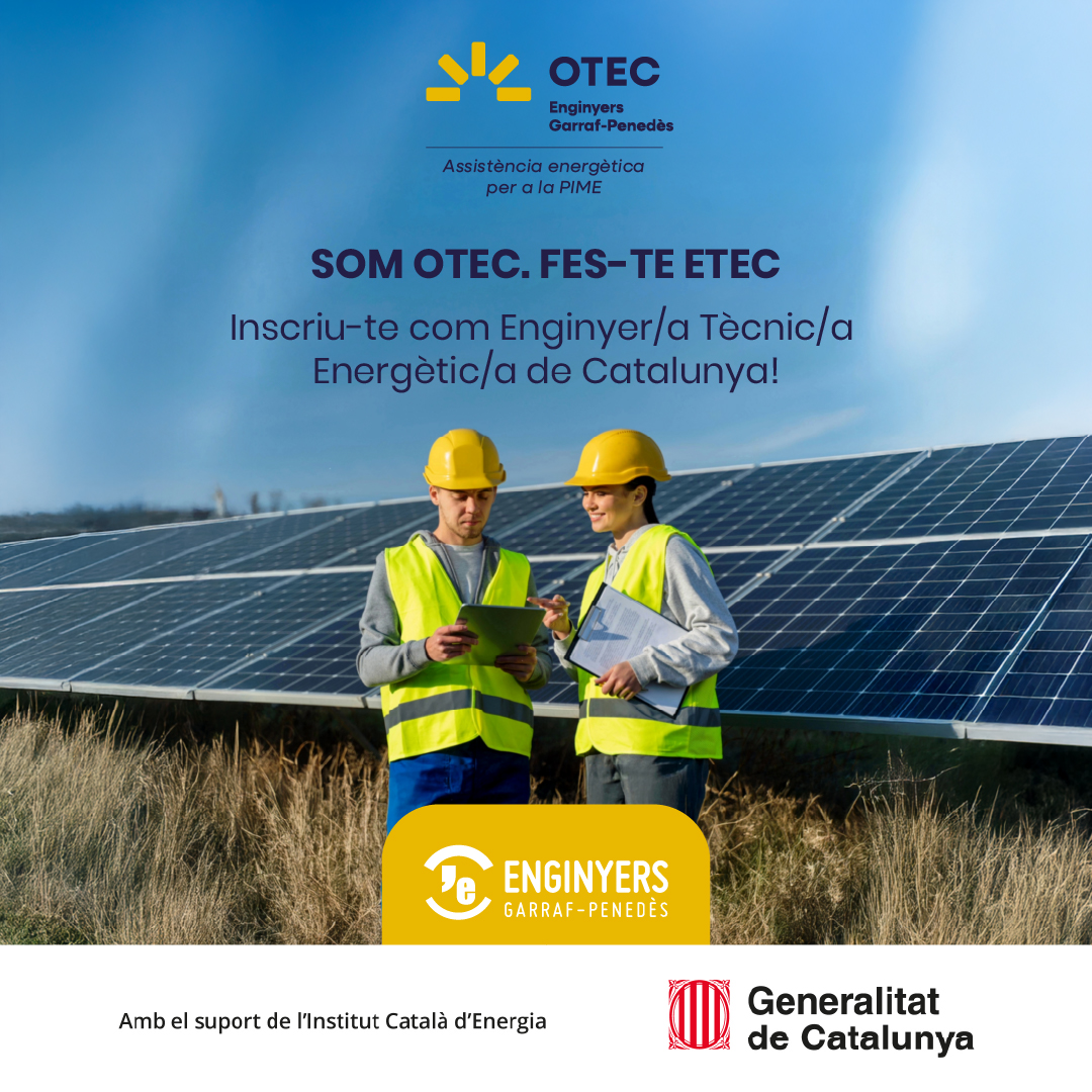 🌱 Uneix-te a la xarxa de professionals per la   transició energètica de l'OTEC Garraf-Penedès. Podràs:

✔️Contribuir al canvi energètic del territori
 ✔️Accedir a noves oportunitats professionals
 ✔️Donar visibilitat al talent local en projectes amb impacte real.