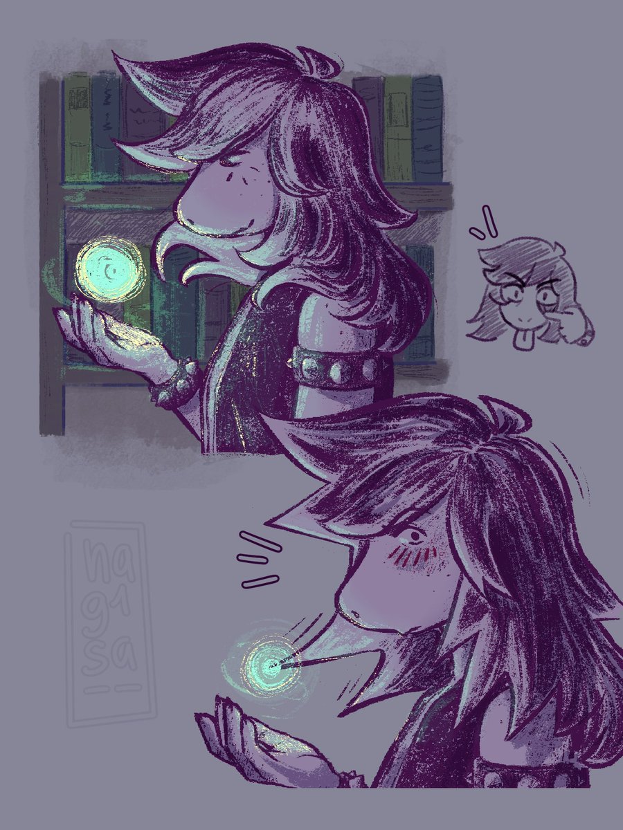 nag1sa__'s tweet image. practicing healing magic 

#DELTARUNE #deltarunefanart #susiedeltarune