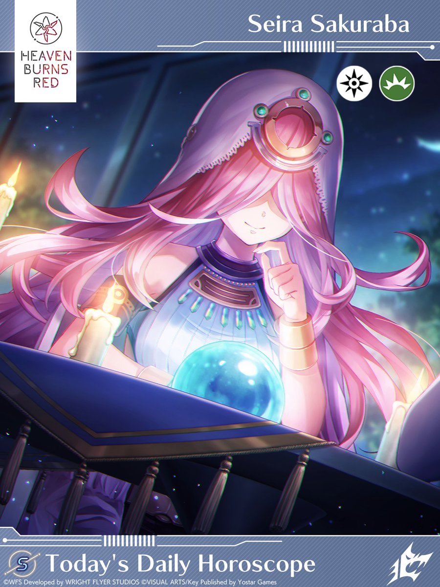 hbr_official_en's tweet image. Event-Exclusive Memoria Introduction

S [Today&apos;s Daily Horoscope]Seira Sakuraba
Role: Defender
Attack Type: Light, Crush

#HeavenBurnsRed #Yostar #SeiraSakuraba