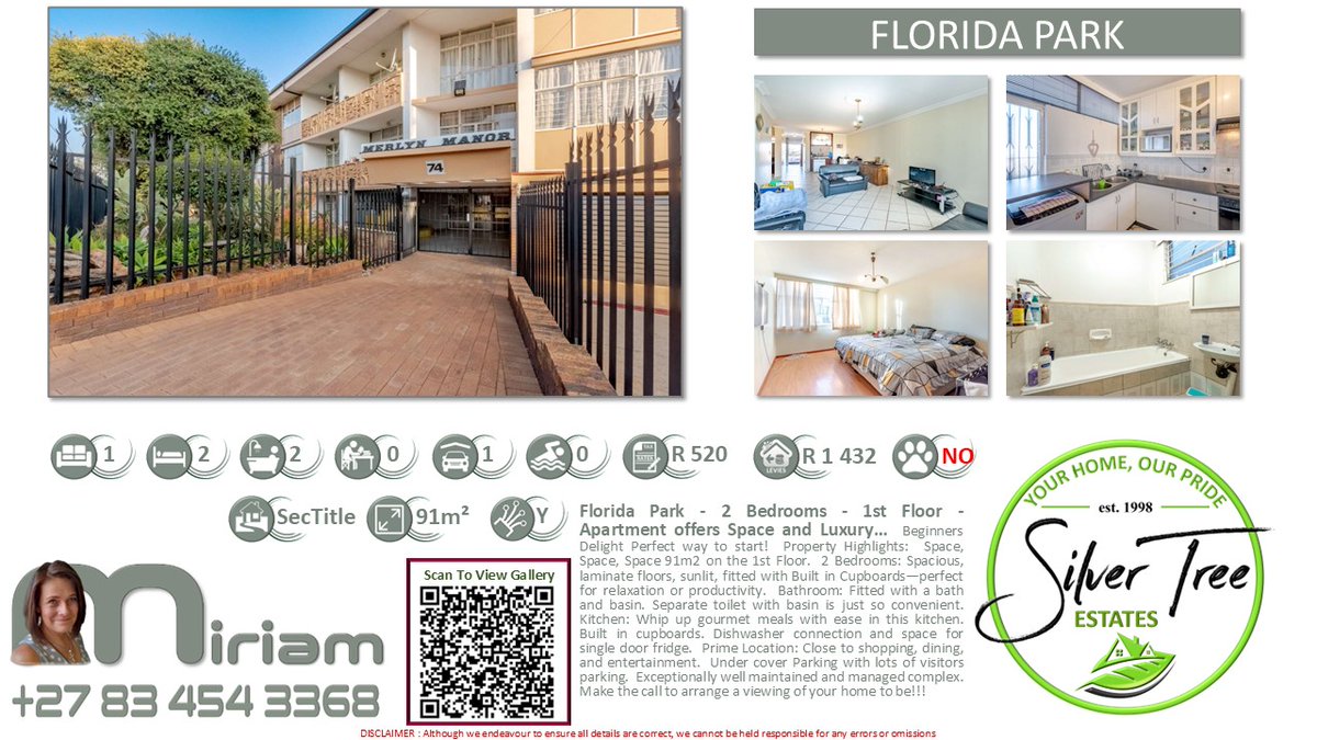 SilverTreeRSA's tweet image. @SilverTreeRSAste #realestate #propertiesforsale #secure #househunting #forsale #newhome #realtor #realtors #home #realty #property #investment #listing #newlisting #Roodepoort #floridapark

silvertreeestates.co.za/properties/P11…