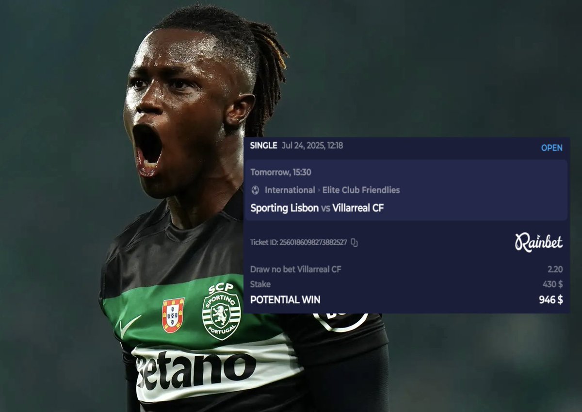 Sporting with Chelsea superstar Geovany Quenda take on Villarreal tonight. Tune in. #ad