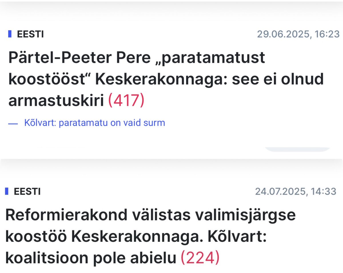 Lihtsalt mõtlen, et kes neil reffidel need geeniused on, kes jutupunkte treivad. Soovitaks alustuseks järjepidevust.