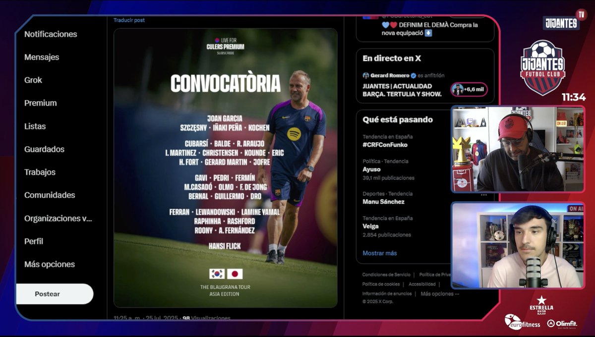 JijantesFC's tweet image. 📺 DIRECTO @JijantesFC
@Guillembp01 nos cuenta los detalles de todos los convocados para la Gira Asiática.
🔗 twitch.tv/gerardromero