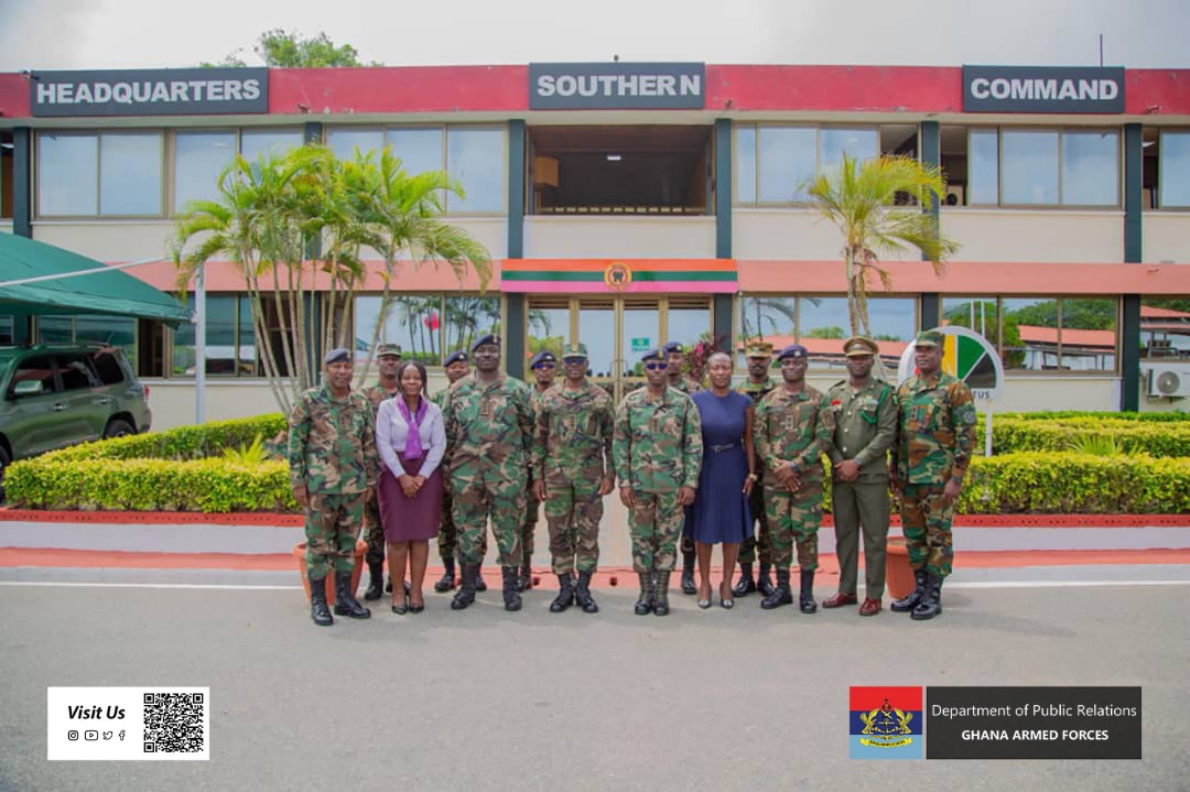 GhArmedForces's tweet image. The General Officer Commanding Southern Command, Brigadier General Isaac Nicholas Paintsil, has held a conference for Staff Officers and Commanding Officers under his command on Wednesday 23 July 2025 at the Command Headquarters, Kpeshie Ridge, Teshie.

gafonline.mil.gh/news/goc-south…