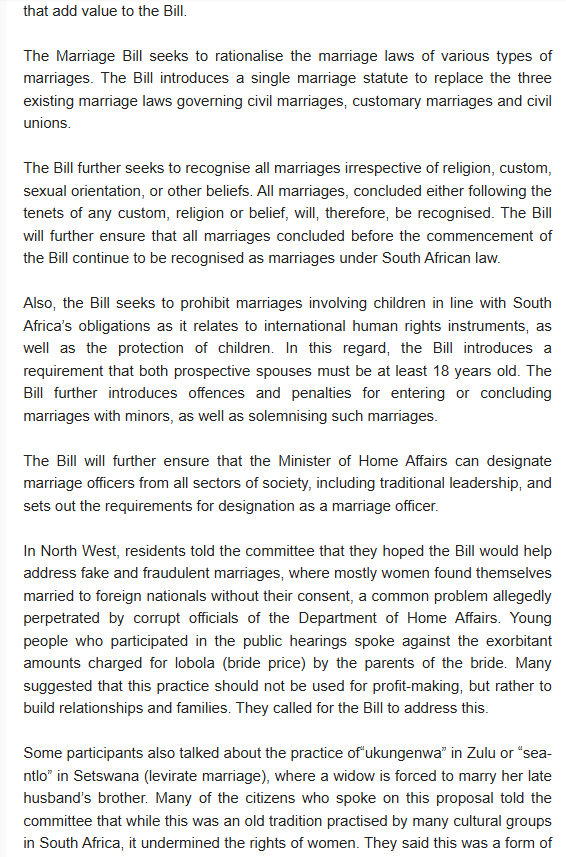PMG_SA's tweet image. HOME AFFAIRS COMMITTEE TO HOLD PUBLIC HEARINGS ON MARRIAGE BILL IN FREE STATE
Watch Live: youtube.com/watch?v=c42Ylr…
Bill: pmg.org.za/bill/1204/