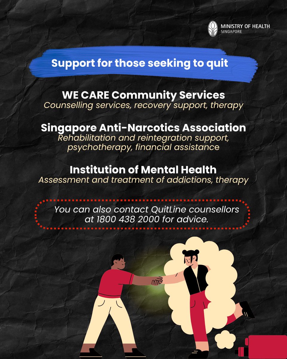 Etomidate which are found in vapes will soon be listed a Class C drug under the Misuse of Drugs Act.

Bin your vapes in your nearest e-vaporiser disposal bin from today, and start your quit journey with the support services available!