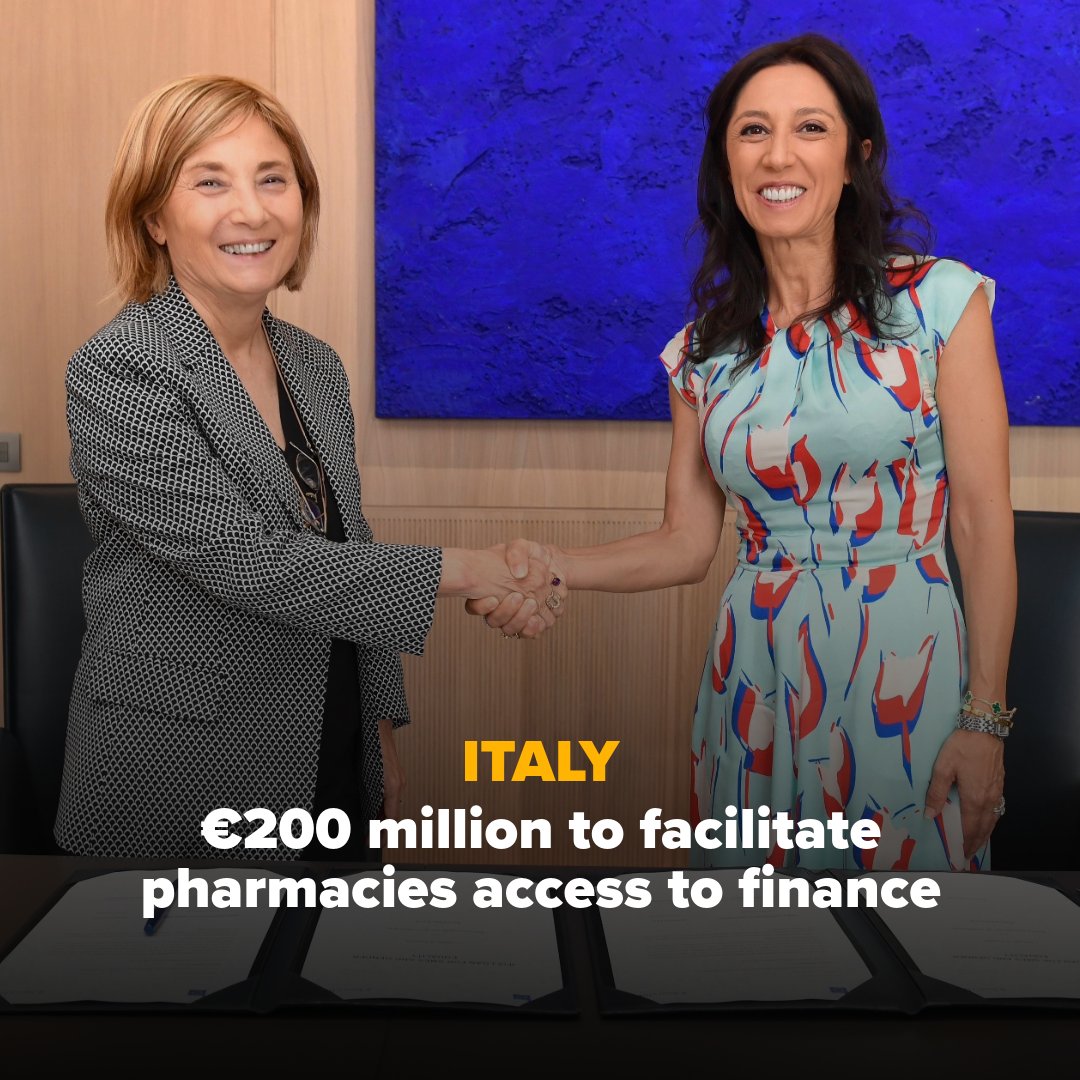 EIB's tweet image. 🇮🇹🇪🇺 We're joining forces with @BancaIfis to back pharmacies in Italy by providing a €200m financing.
This initiative will facilitate access to finance, especially for female-owned companies, thus promoting growth & social cohesion across the country.
bit.ly/EIBBancaIfis