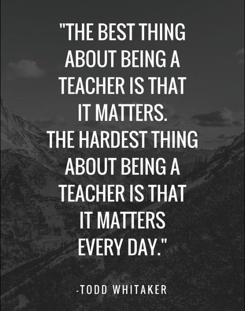 Principal_H's tweet image. THE BEST THING ABOUT BEING A TEACHER IS THAT IT MATTERS.
THE HARDEST THING ABOUT BEING A TEACHER IS THAT IT MATTERS EVERY DAY.
#education #teachers