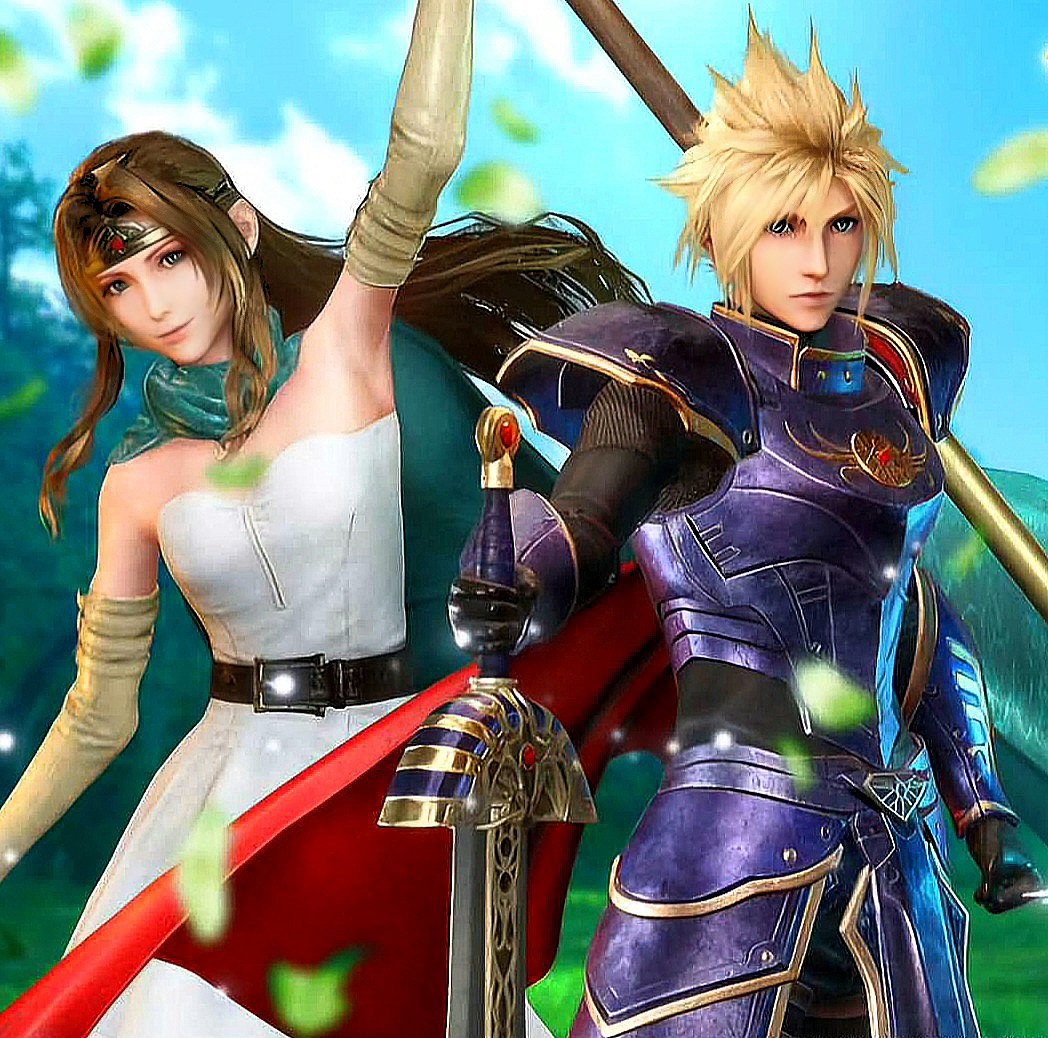 Hero Cloud and Sage Aerith costumes in #FF7EC ⚔️ #DragonQuestTactics collab